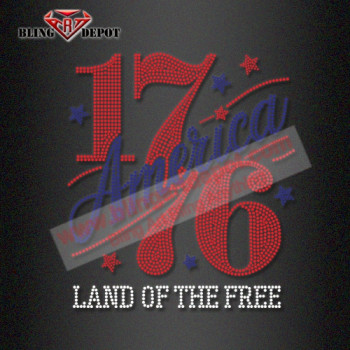  America 250 Rhinestone Transfer Patriotic Iron On Design